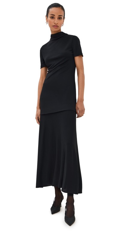 Jil Sander High Neck Dress Black