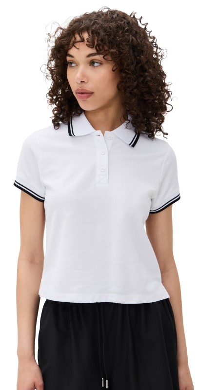 Beyond Yoga Country Club Polo Tee Lunar White