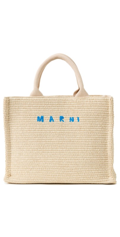 Marni Small Basket Tote Silk Whit