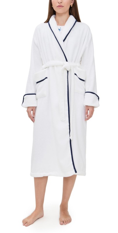 Hill House Home The Hotel Robe White/Navy