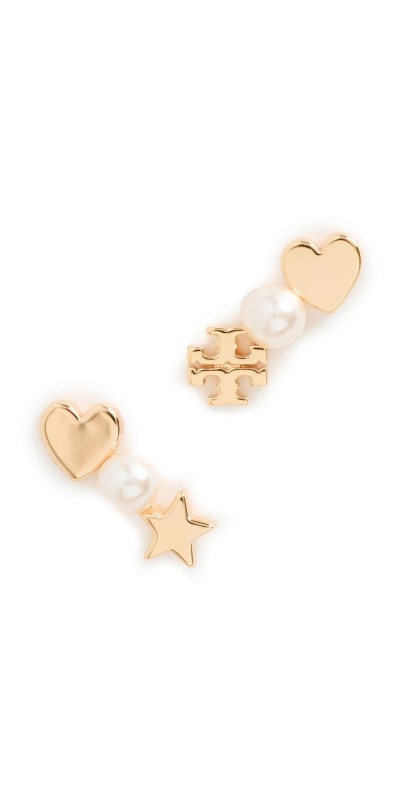 Tory Burch Ear Crawler Earrings Tory Gold/Pearl