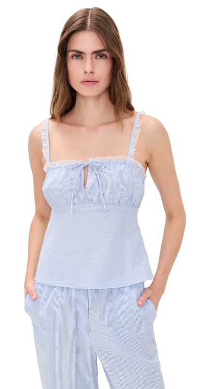 WAYF Sara Cami Blue-Ivo Stripe