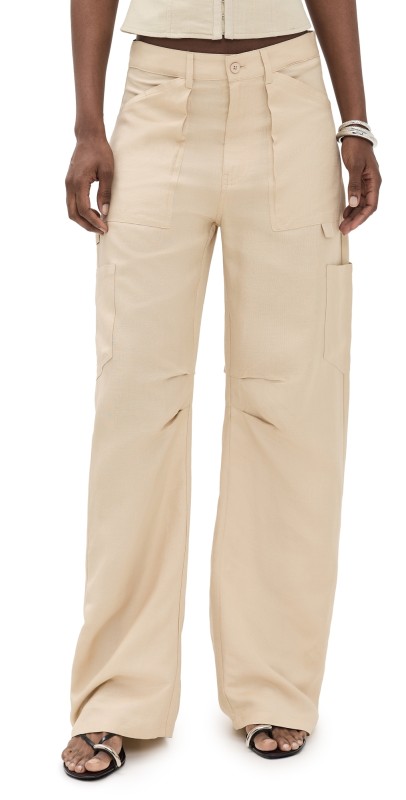 Lioness Miami Vice Linen Pants Deep Wheat
