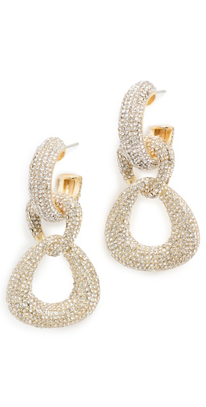 BaubleBar Gemma Earrings Clear/ Gold