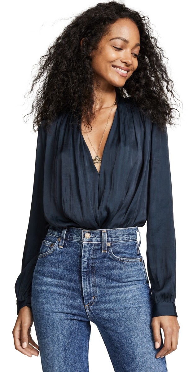 PAIGE Sevilla Thong Bodysuit Navy
