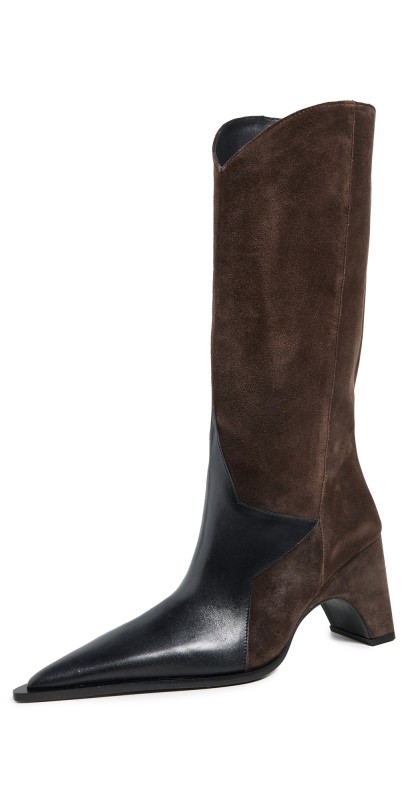 Coperni Suede Star Cut Out Bridge Cowboy Boots Brown/Black