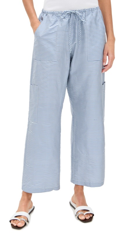 DONNI. The Silk Taffeta Drawstring Cargo Pants Cornflower