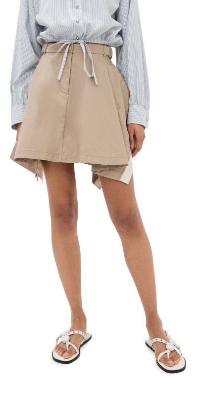 3.1 Phillip Lim Flounce Mini Skirt Khaki