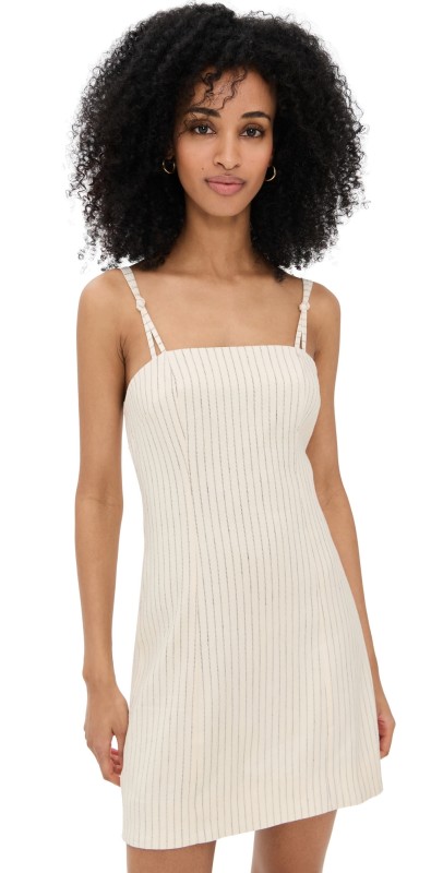 HEVRON Chrissa Dress Ivory Navy Stripe