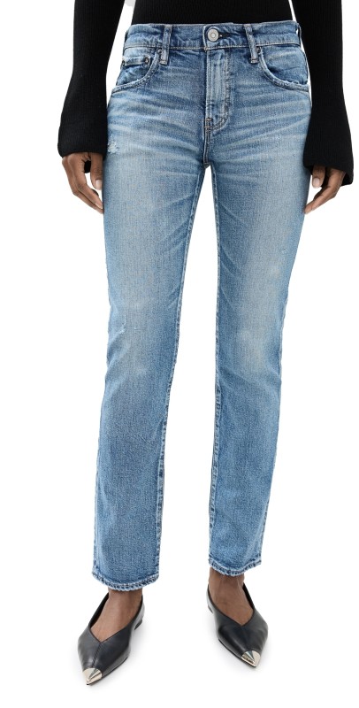 MOUSSY VINTAGE Linden Slim Straight Jeans Light Blue