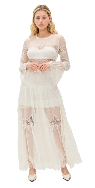 LoveShackFancy Rosney Dress Ivory