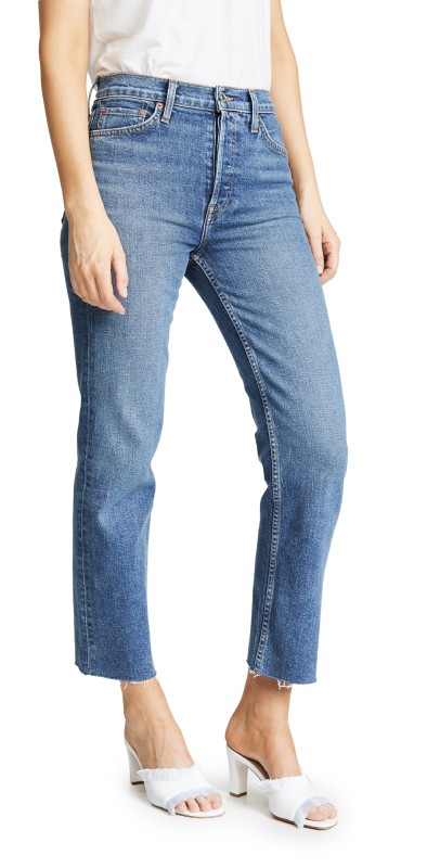 RE/DONE High Rise Stove Pipe Jeans Mid 70s