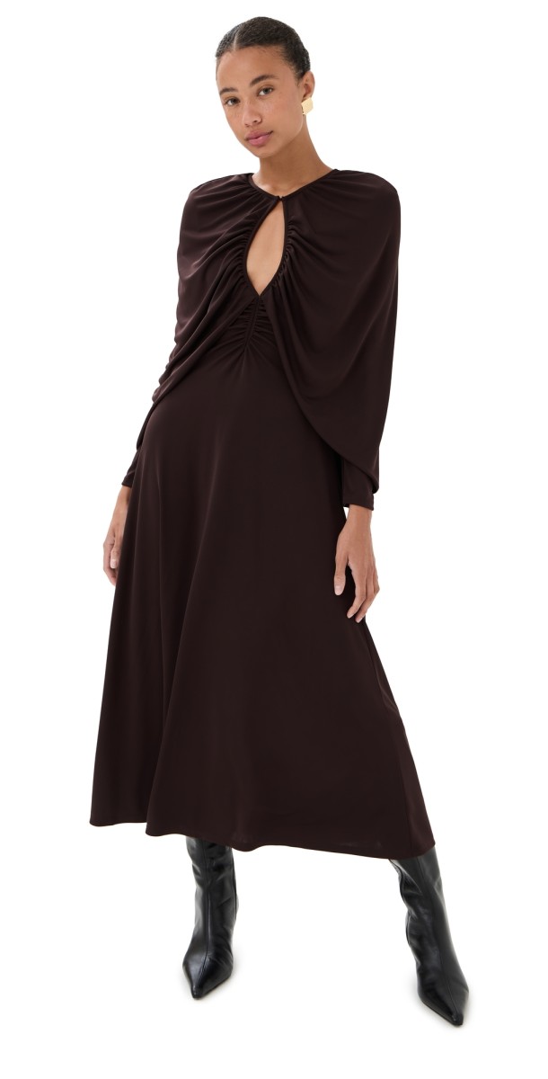 Johanna Ortiz Silent Solstice Midi Dress Chocolate