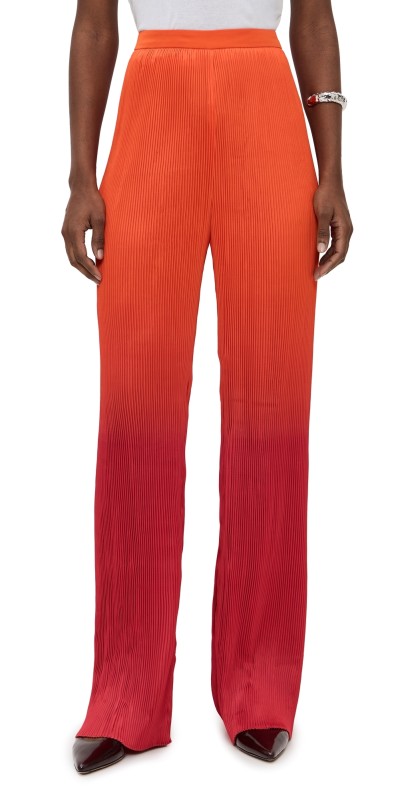 Andrea Iyamah Atti Pleated Pants Adwa Red Print