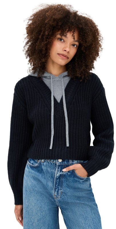 Cinq à Sept Deidre Pullover Navy/Heather Grey