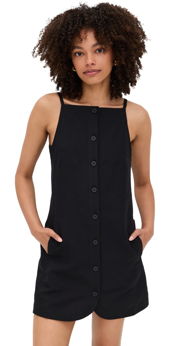 ALIGNE Ozzy Linen Mini Dress Black