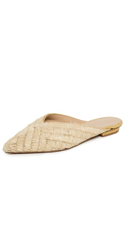 Ulla Johnson Raffia Mules Gold