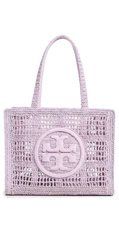 Tory Burch Ella Hand Crocheted Small Tote Pale Purpl