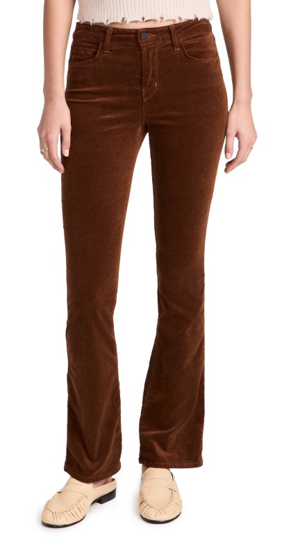 L'AGENCE Stevie Velvet Straight Jeans Nubuck