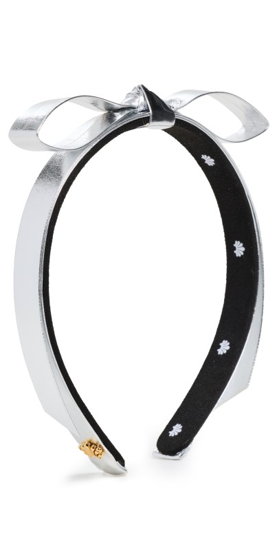 Lele Sadoughi Bardot Faux Leather Headband Silver