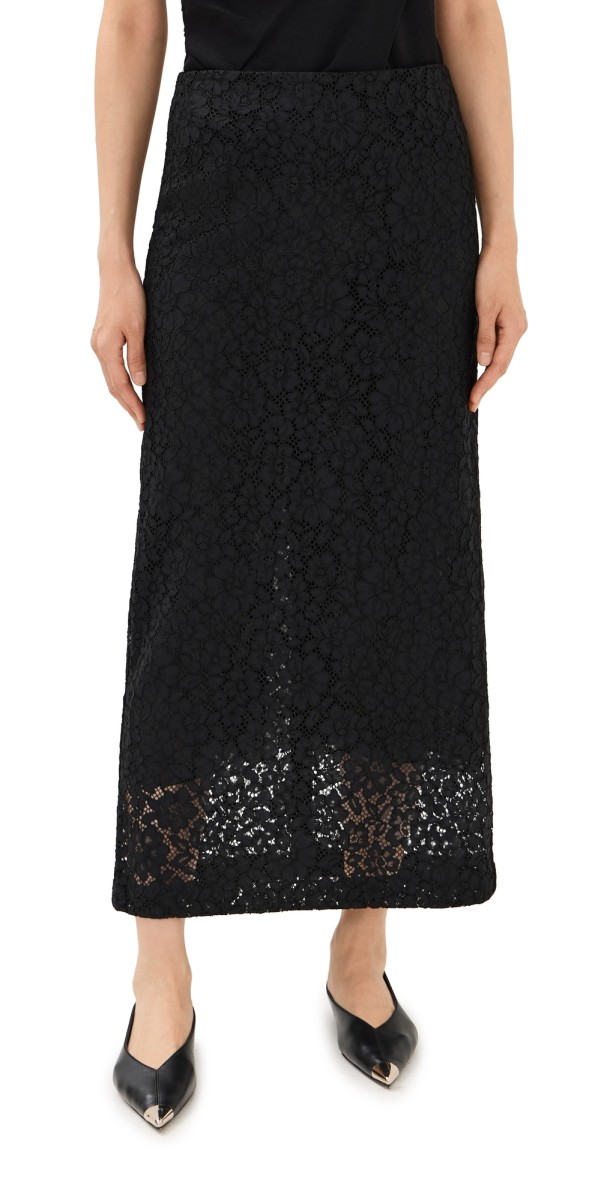 Proenza Schouler Jasmine Skirt in Stretch Lace Black