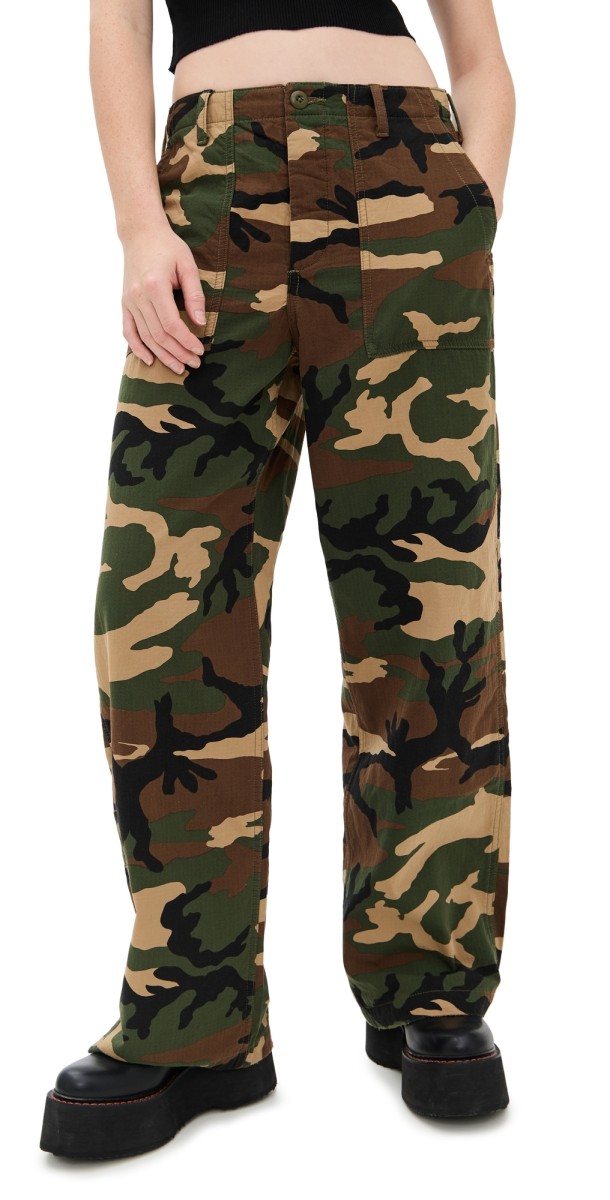 R13 Wide Leg Utility Pants Camo