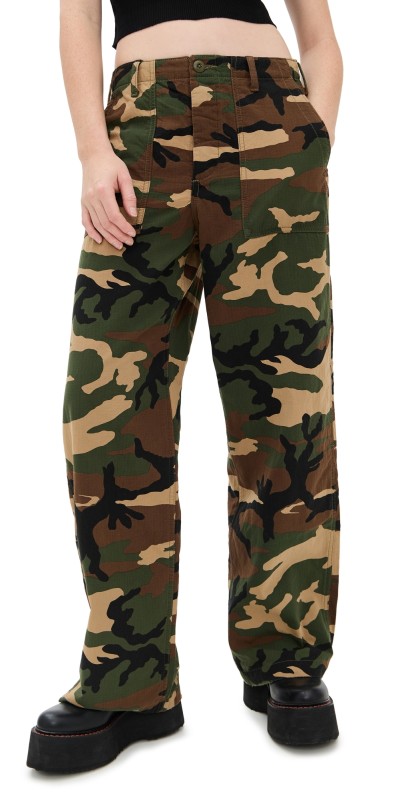 R13 Wide Leg Utility Pants Camo