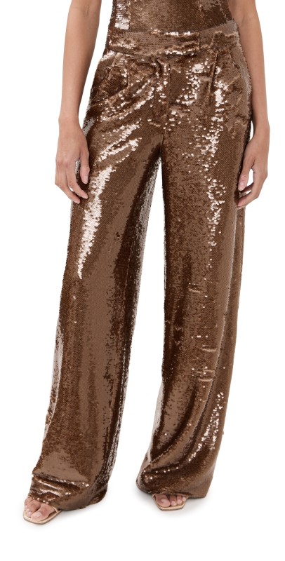 LaQuan Smith Oversized Tailored Pants Chocolate
