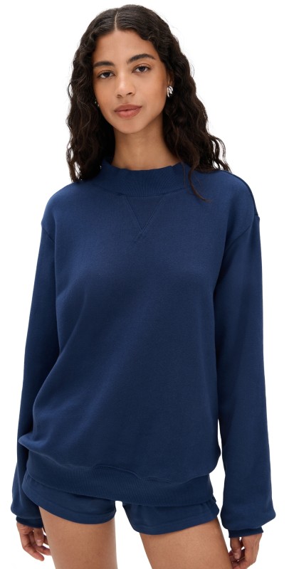 PARKE Heritage Classic Mock Neck Sweatshirt Denim