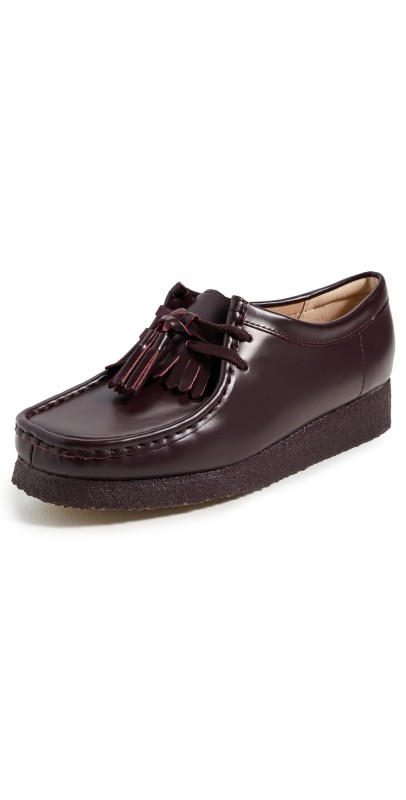 Clarks Somerset Nights Wallabee Shoes Purple Grape Leather