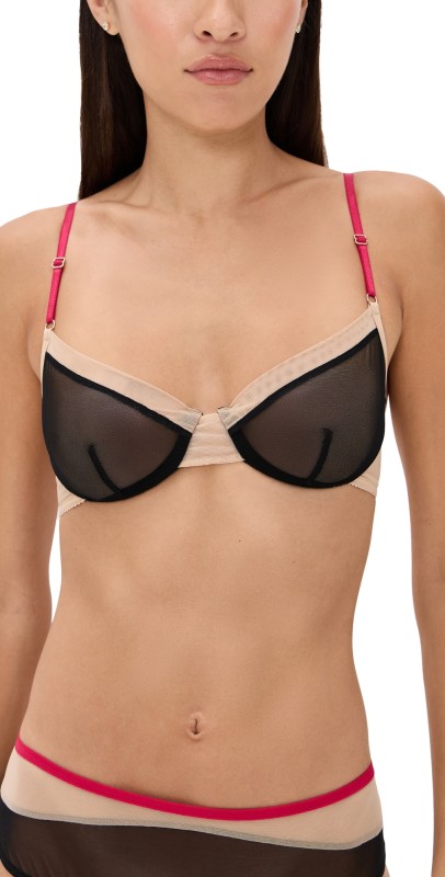 Only Hearts Whisper Two Tone Underwire Bra Black/Buff