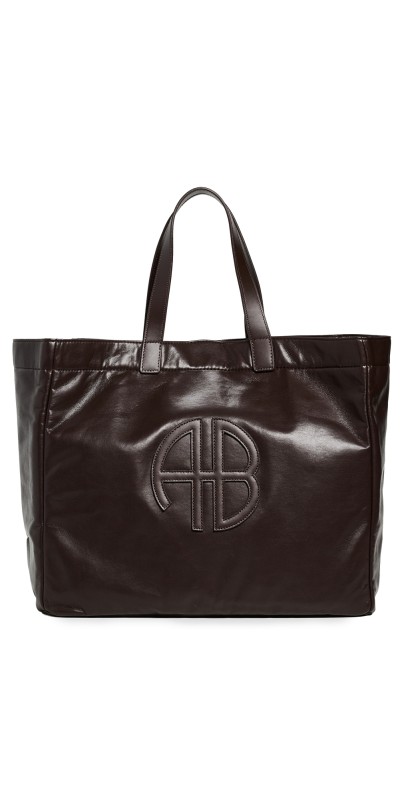 ANINE BING Large Rio Tote Dark Brow