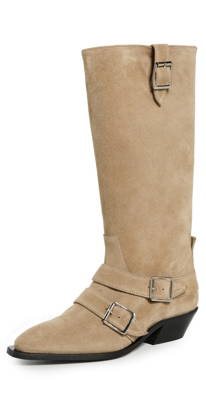 ALOHAS Ryder Suede Beige Leather Boots Beige