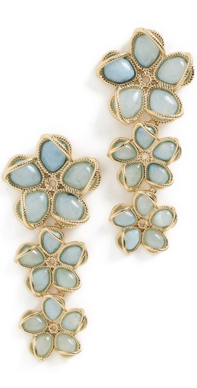 Zimmermann Bloom Large Dangles Gold/Aqua