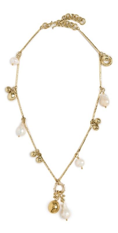 Ulla Johnson Alora Multi Charm Necklace Pearl Mult