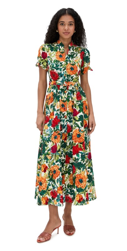 SALONI Ena Dress Mandevilla Foliage