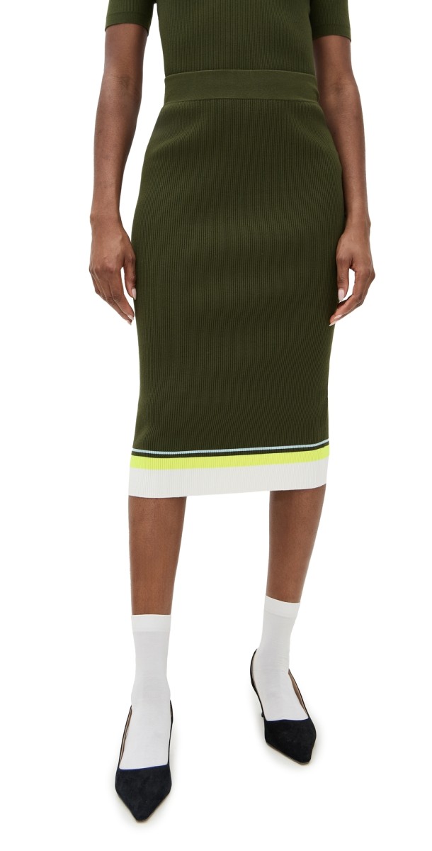 ESSENTIEL ANTWERP Hashion Ribbed Skirt Combo2 Kombu Green