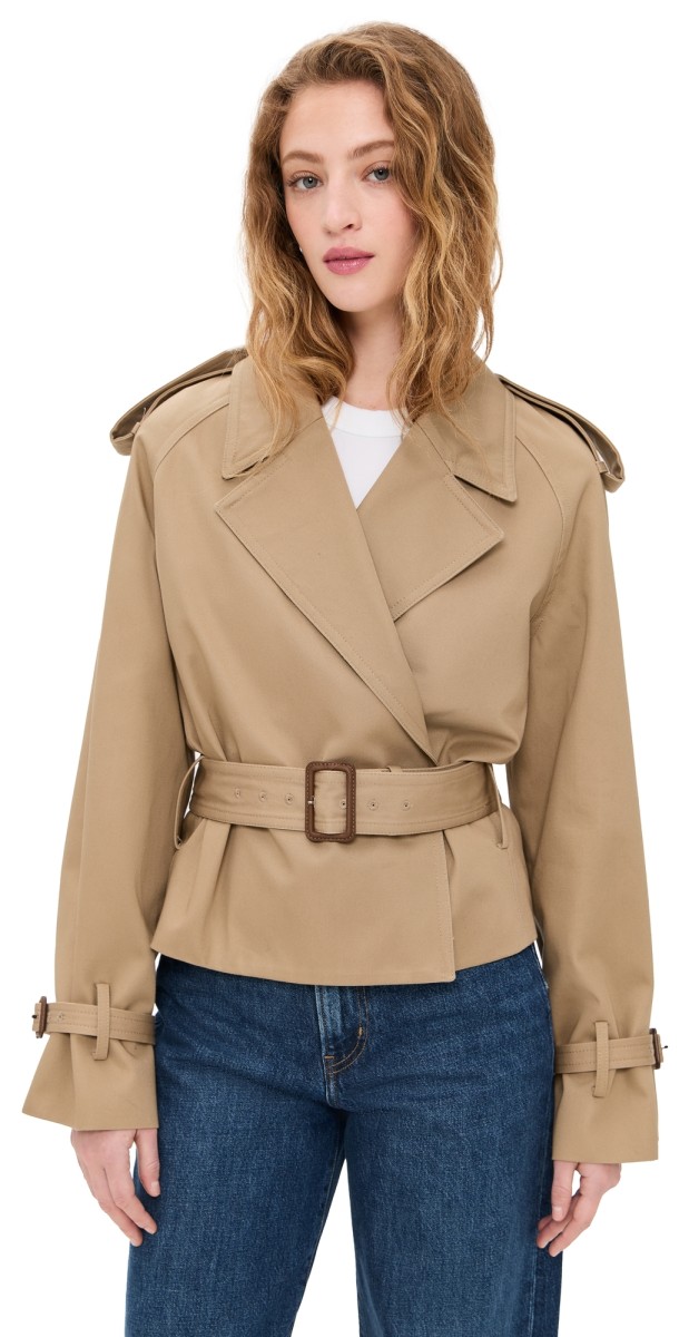FRAME The Swing Trench Jacket Desert Tan