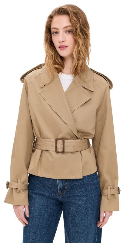 FRAME The Swing Trench Jacket Desert Tan