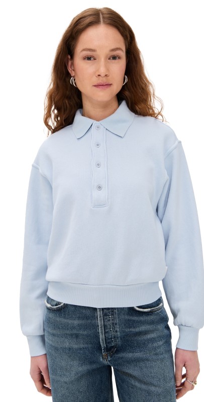 Citizens of Humanity Remi Collared Pullover Sweatshirt Santa Cruz