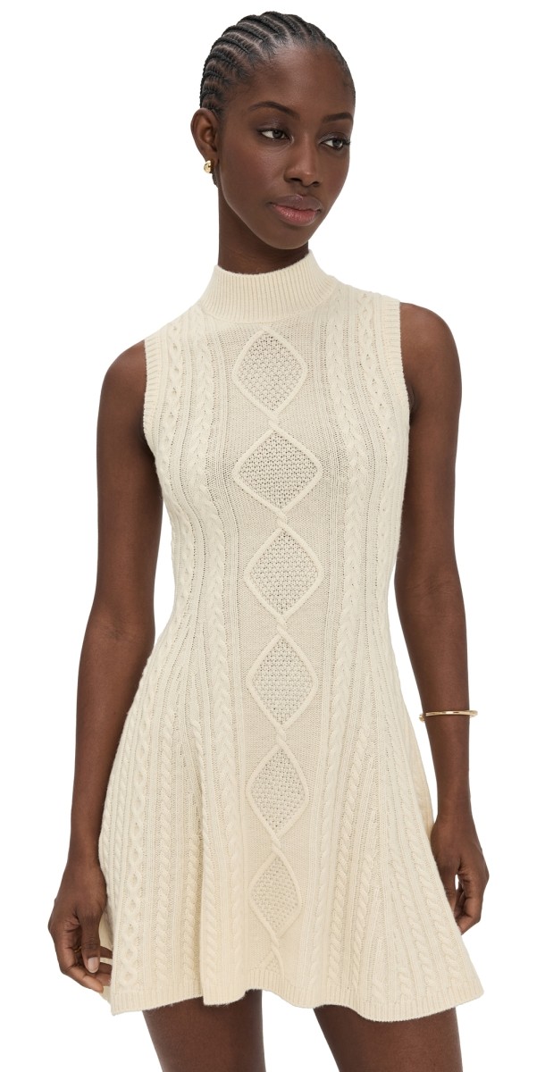 STAUD Charade Sweater Dress Ivory