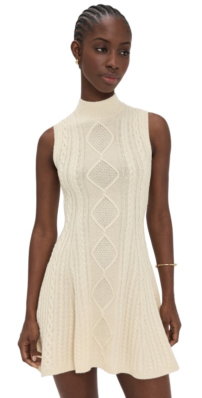 STAUD Charade Sweater Dress Ivory