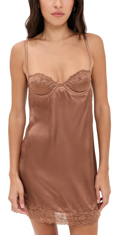 MUCCI Angelina Slip Dress Espresso