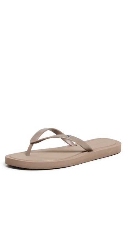 Tory Burch Kira Padded Flip Flops Mountain Grey/Silver