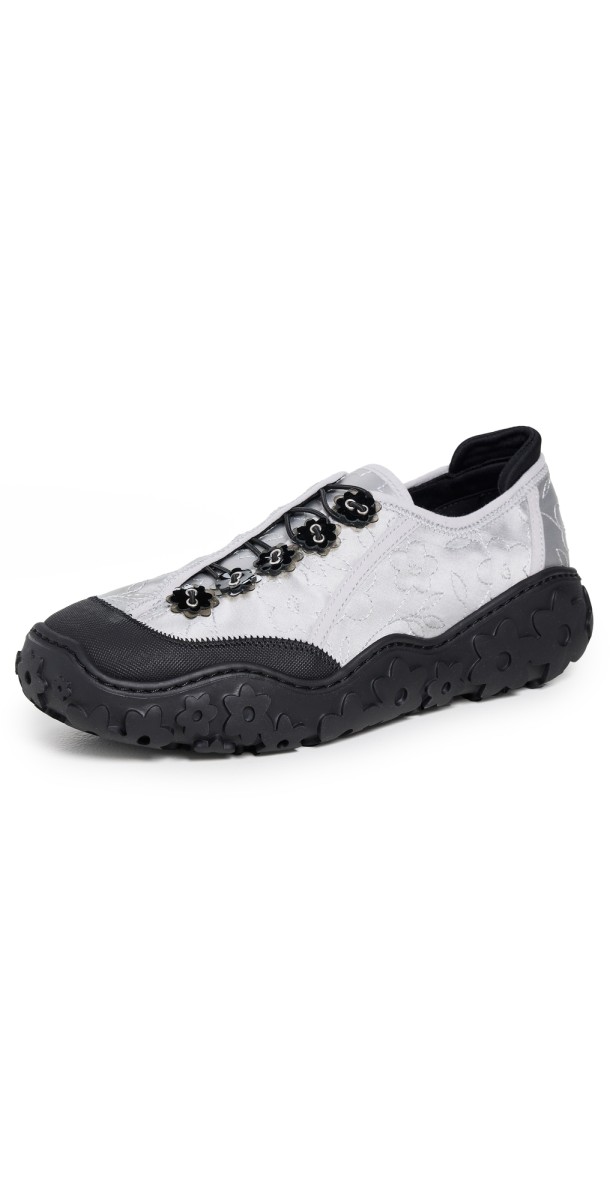 Cecilie Bahnsen Alina Embroidered Satin Grey Sneaker's Grey