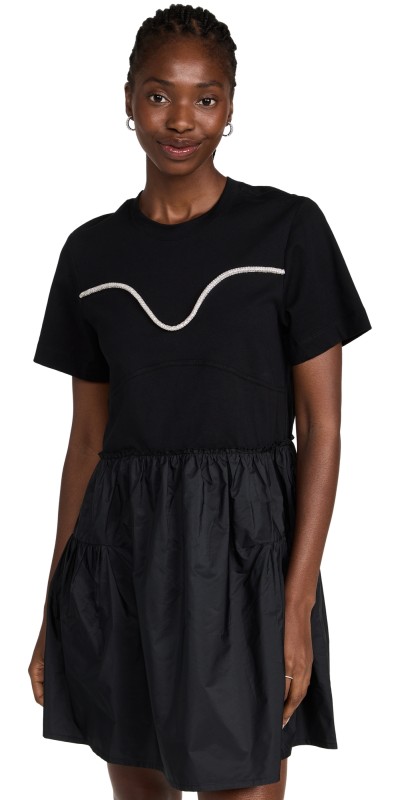 Tanya Taylor Emmy Embellished Mini Dress Black