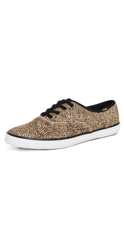 Keds Champion Calf Hair Sneakers Tan/Black