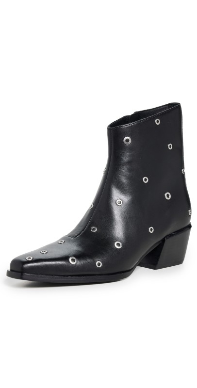 rag & bone Joni Zip Boots with Grommets Blk