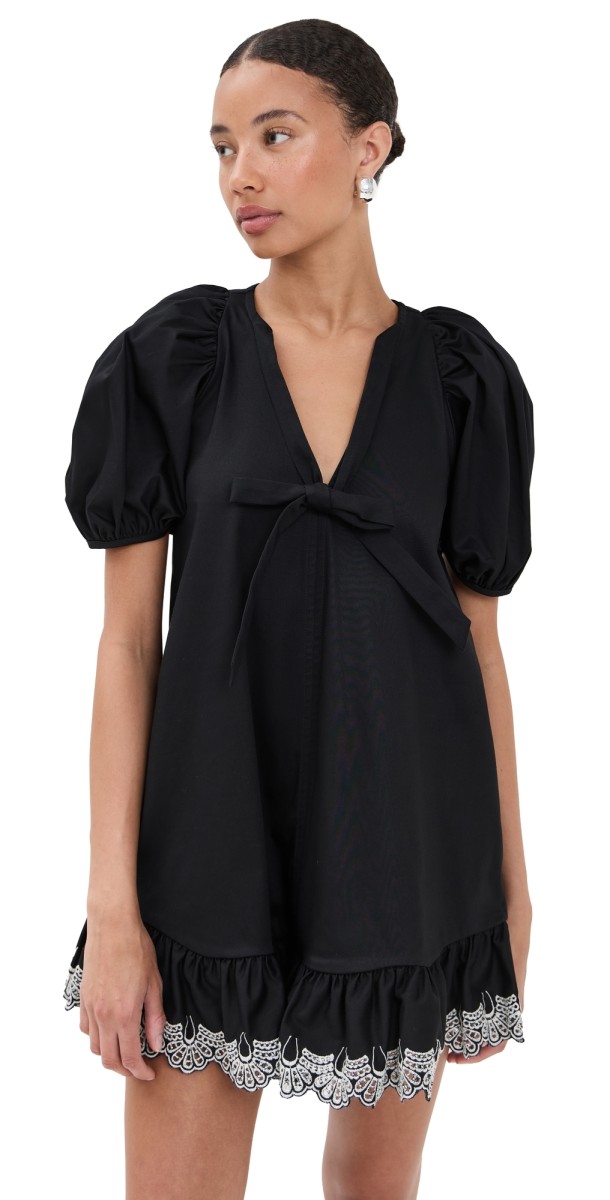 Kika Vargas Kimberly Black Cotton Dress Black