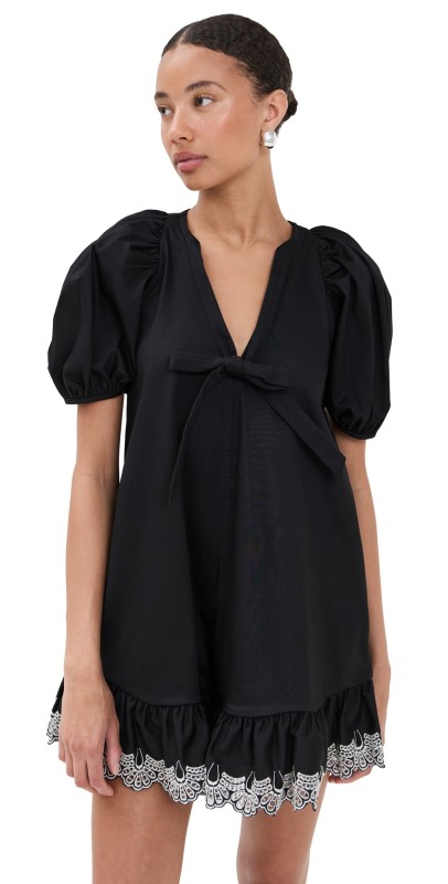Kika Vargas Kimberly Black Cotton Dress Black